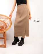 دامن زنانه بافت ساده قهوه ای