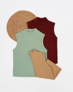 تاپ زنانه کرکره ای یقه 5 سانت کد 122