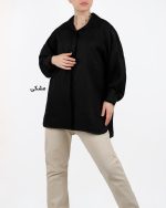 شومیز زنانه آرمانی دکمه مخفی مشکی