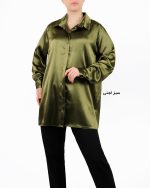 شومیز زنانه ساتن سبز لجنی