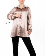 شومیز زنانه ساتن نسکافه ای