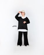ست زنانه یقه سفید مازراتی مشکی