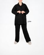 ست شومیز شلوار زنانه شافل مشکی