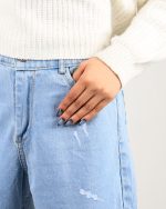 شلوار جین زنانه نیم بگ کد 504194 زیبا