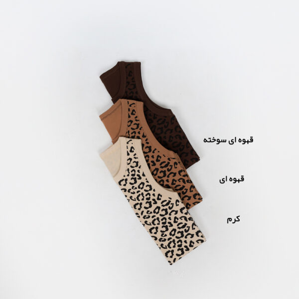 تاپ زنانه پلنگی قد 60 کد 778 کرم