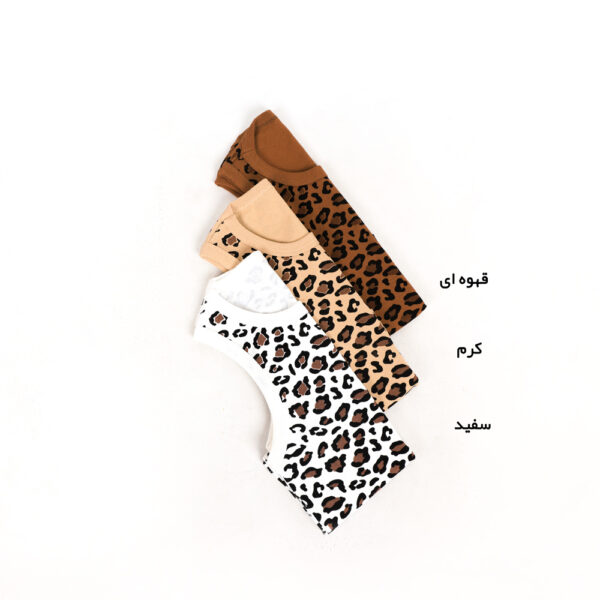 تاپ زنانه پلنگی قد 50 کد 779 سفید